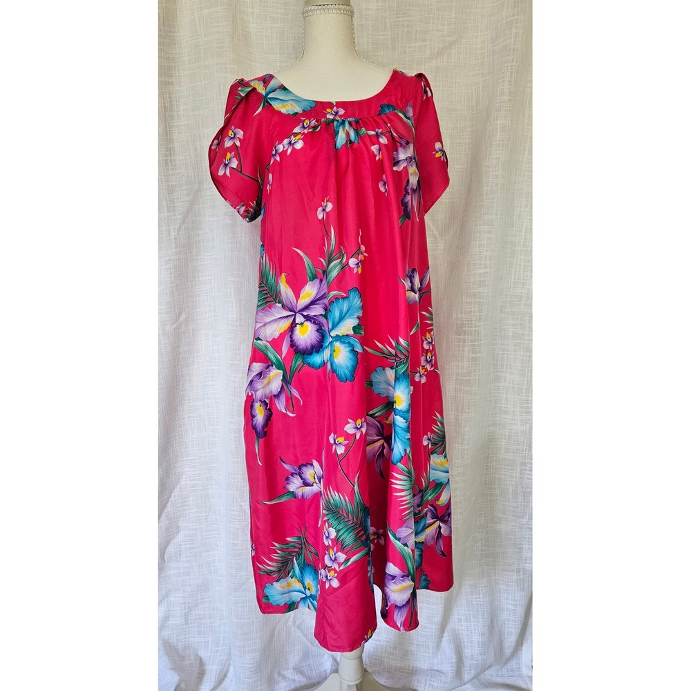 Vintage Royal Creations Hawaii Muumuu Dress Womens L‎ Pink Vintage Floral Print